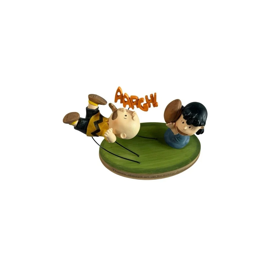 Hallmark Peanuts Charlie Brown Lucy Football Figurine AARGH Quote Base